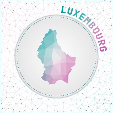 Vector polygonal Luxembourg map. Map of the country with network mesh background. Luxembourg illustration in technology, internet, network, telecommunication concept style.