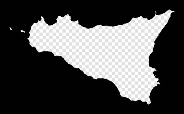 Stencil Map Sicilia Simple Minimal Transparent Map Sicilia Black Rectangle —  Vetores de Stock