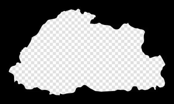 Stencil Map Bhutan Simple Minimal Transparent Map Bhutan Black Rectangle — Stock Vector