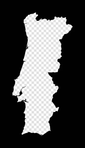 Трафаретная Карта Португалии Простая Минимальная Прозрачная Карта Португалии Чёрный Прямоугольник — стоковый вектор