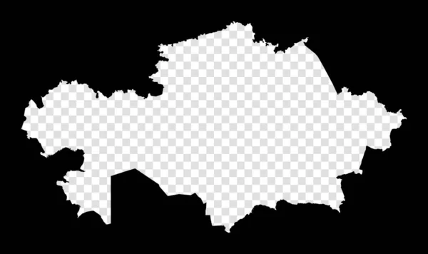 Трафаретная Карта Казахстана Простая Минимальная Прозрачная Карта Казахстана Чёрный Прямоугольник — стоковый вектор