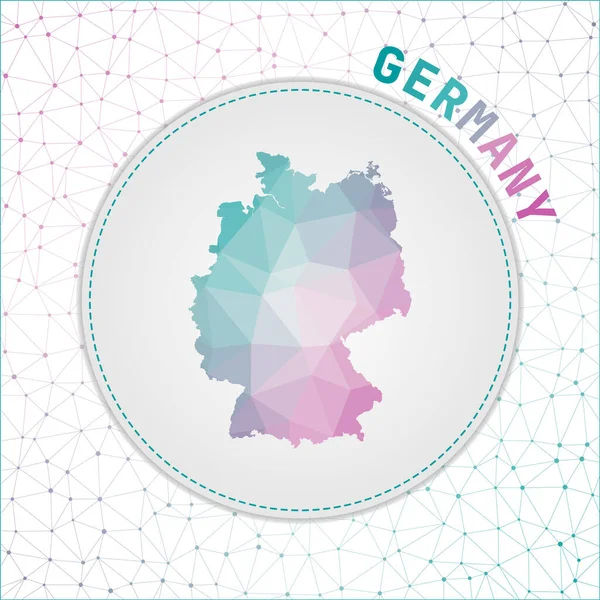 Vector Polygonal Germany Map Map Country Network Mesh Background Germany — Vetor de Stock