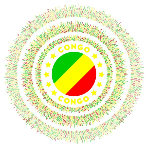 Símbolo Congo Bandera Radiante País Con Rayos Colores Estallido Sol — Vector de stock