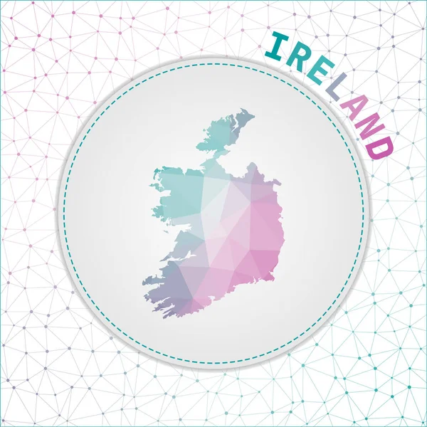 Vektor Polygonal Irland Karta Karta Över Landet Med Nätverksnät Bakgrund — Stock vektor