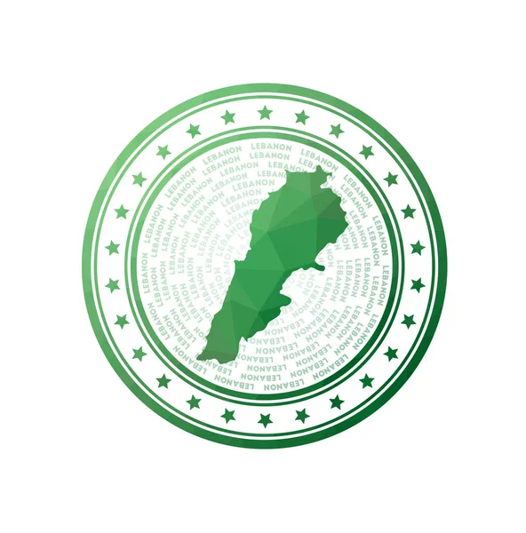 Επίπεδη χαμηλή πολυ σφραγίδα του Λιβάνου Πολύγωνο σήμα του Λιβάνου Trendy vector λογότυπο της χώρας — Διανυσματικό Αρχείο