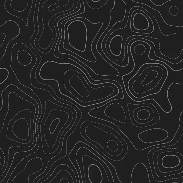 Abstract topography Actual topography map Dark seamless design creative tileable isolines — Stockový vektor