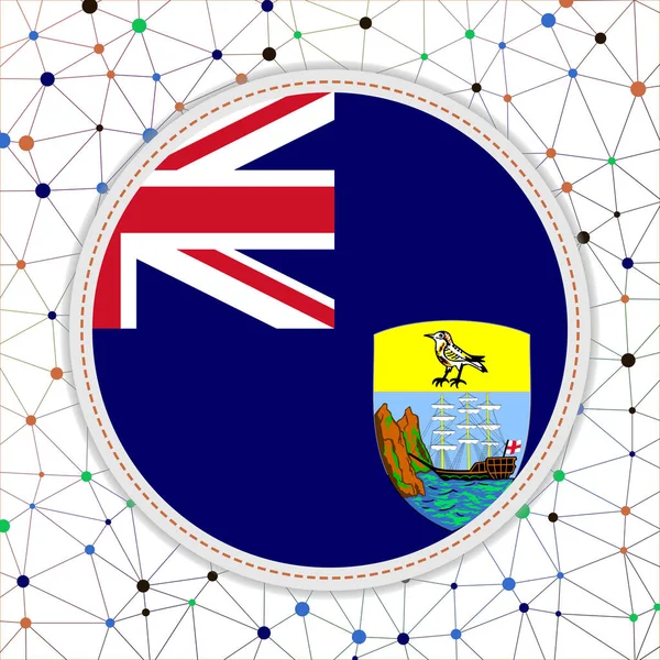 Vlag van Saint Helena met netwerkachtergrond Saint Helena-teken Elegante vectorillustratie — Stockvector