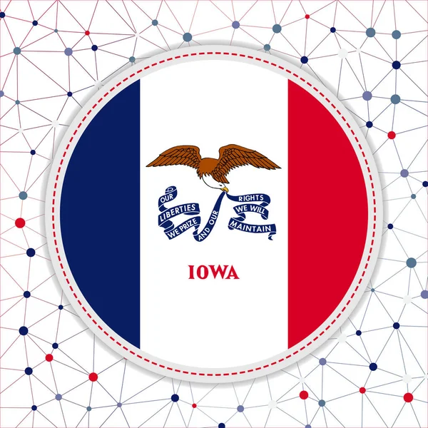Flagge von Iowa mit Netzwerkhintergrund Iowa Zeichen Schöne Vektorillustration — Stockvektor