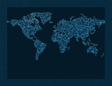 World map connection. Miller projection. World Network. Vibrant connections map. Vector illustration.