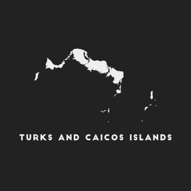 Turks and Caicos Islands icon. Island map on dark background. Stylish Turks and Caicos Islands map with island name. Vector illustration.