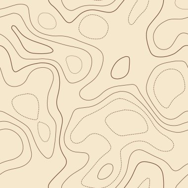 Amazing topography. Actual topographic map. Seamless design, nice tileable isolines pattern. Vector illustration.
