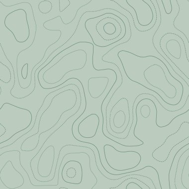 Abstract topography. Actual topographic map in green tones, seamless design, adorable tileable pattern. Vector illustration.