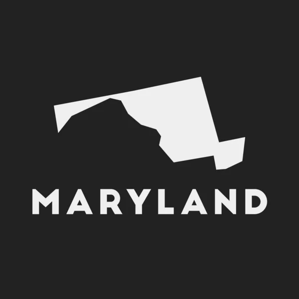 Maryland Ikonu Karanlık Arka Plandaki Abd Haritası Stylish Maryland Haritası — Stok Vektör