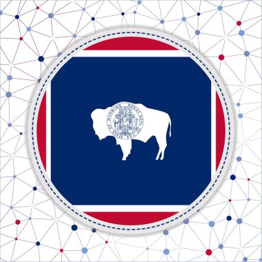 Flag of Wyoming with network background. Wyoming sign. Appealing vector illustration.