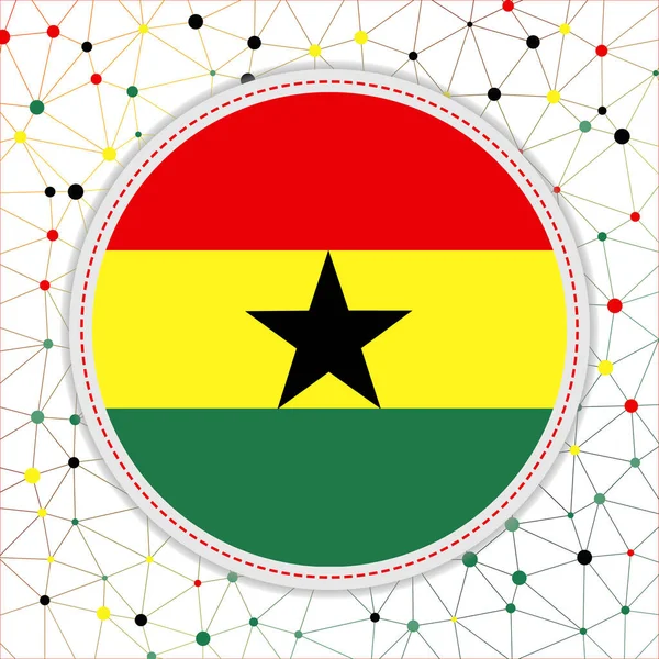 Flagga Ghana Med Nätverksbakgrund Ghana Tecken Modern Vektor Illustration — Stock vektor