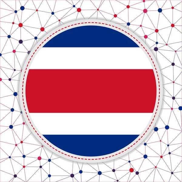 Flag Costa Rica Network Background Costa Rica Sign Awesome Vector — Vettoriale Stock