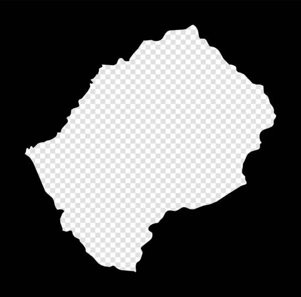 Plantilla Mapa Lesotho Mapa Simple Mínimo Transparente Lesotho Rectángulo Negro — Vector de stock