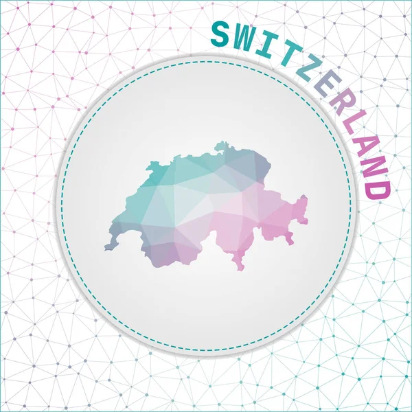Векторная Многоугольная Карта Швейцарии Карта Страны Сетевым Фоном Сетки Швейцария — стоковый вектор