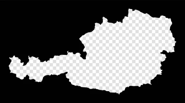 奥地利的模板图 奥地利最简单 最低限度的透明地图 黑色长方形 有锯齿状的国家 净矢量说明 — 图库矢量图片