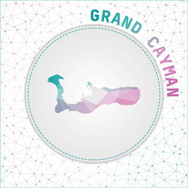 Vector Polygonal Grand Cayman Map Map Island Network Mesh Background — стоковий вектор