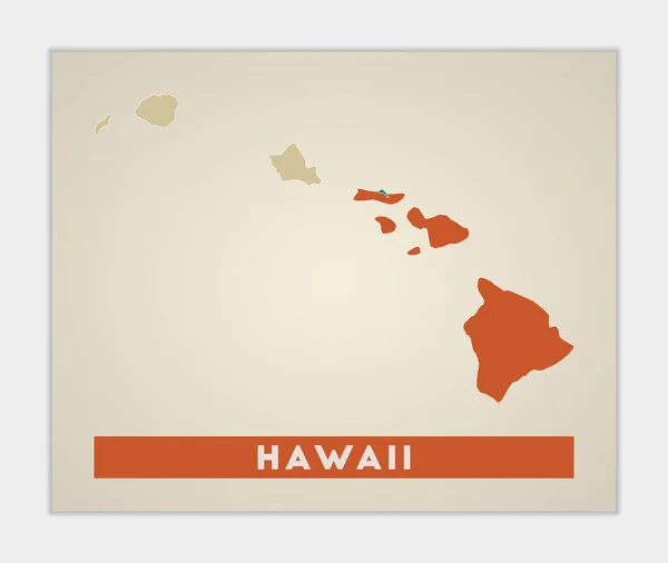 Hawaii Poster Map State Colorful Regions Shape Hawaii State Name — Stock Vector