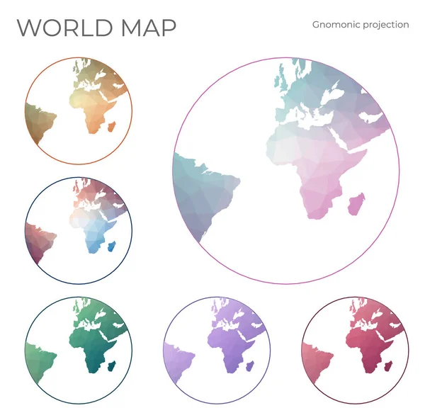低保利世界地图集：世界地图集的几何风格矢量 — 图库矢量图片