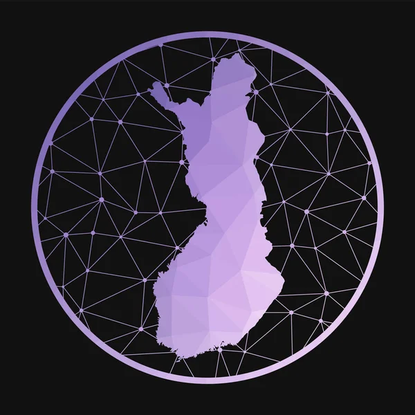 Finlandia icono Vector mapa poligonal del país Finlandia icono en estilo geométrico El mapa del país — Vector de stock