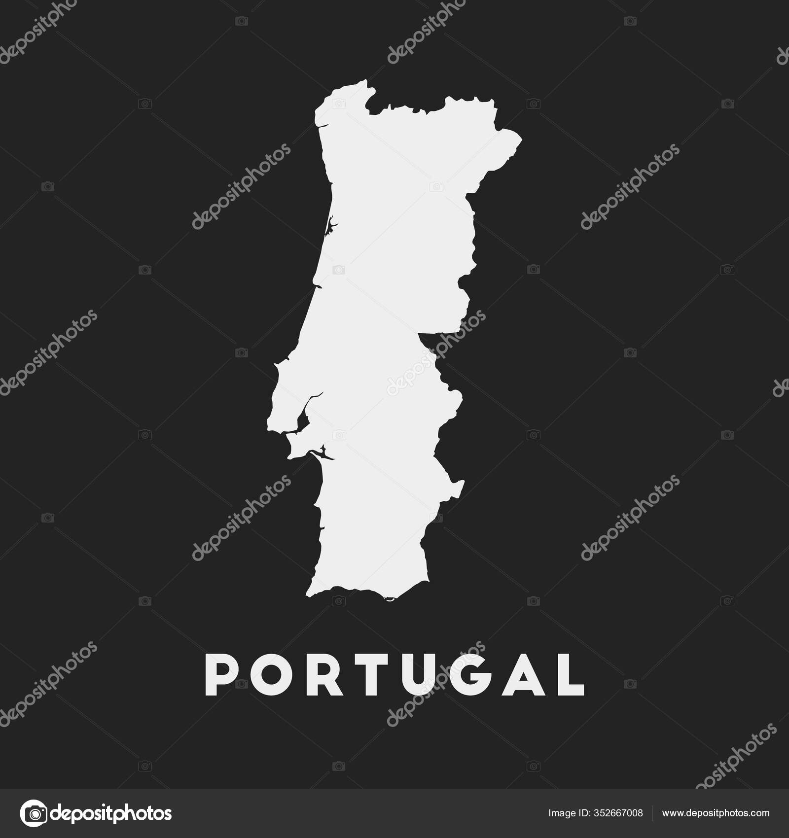 Vetores de Mapa De Portugal Contorno Azul Detalhado E Silhueta