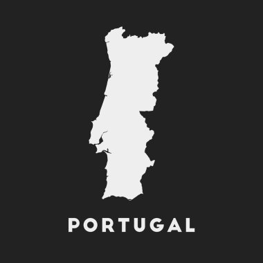 Portugal icon. Country map on dark background. Stylish Portugal map with country name. Vector illustration.
