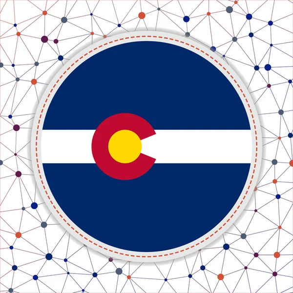 Drapeau Colorado Avec Fond Réseau Colorado Signe Illustration Vectorielle Attrayante — Image vectorielle