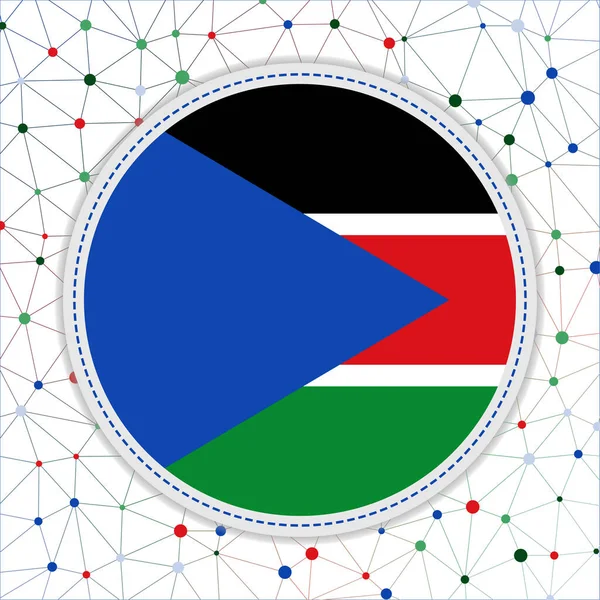Flag South Sudan Network Background South Sudan Sign Vibrant Vector —  Vetores de Stock