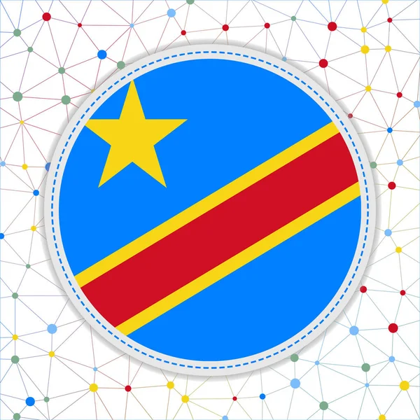 Flag Congo Network Background Congo Sign Amazing Vector Illustration — Vector de stock