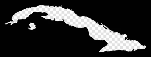 Mappa Stencil Cuba Mappa Trasparente Semplice Minimale Cuba Rettangolo Nero — Vettoriale Stock
