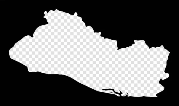 萨尔瓦多共和国的模板图 萨尔瓦多共和国最简单和最低限度的透明地图 黑色长方形 有锯齿状的国家 净矢量说明 — 图库矢量图片