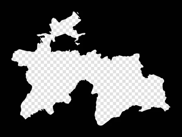 タジキスタンのステンシル地図 タジキスタンのシンプルで最小限の透明な地図 国のカット形状と黒の長方形 美しいベクターイラスト — ストックベクタ