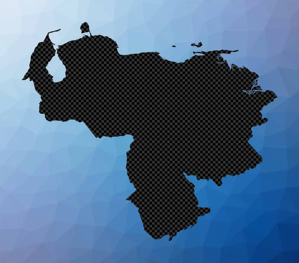 Venezuela Geometriai Térképe Stencil Alakja Venezuela Alacsony Poli Stílusban Trendi — Stock Vector