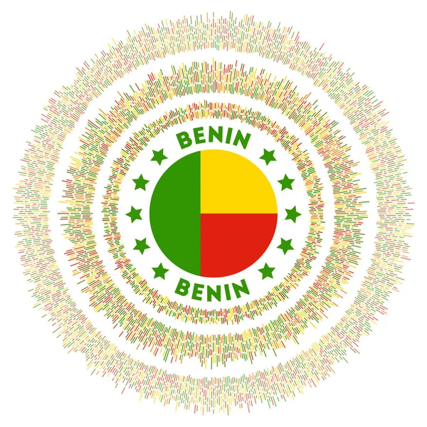 Benin Symbol Radiant Country Flag Colorful Rays Shiny Sunburst Benin — Vector de stock