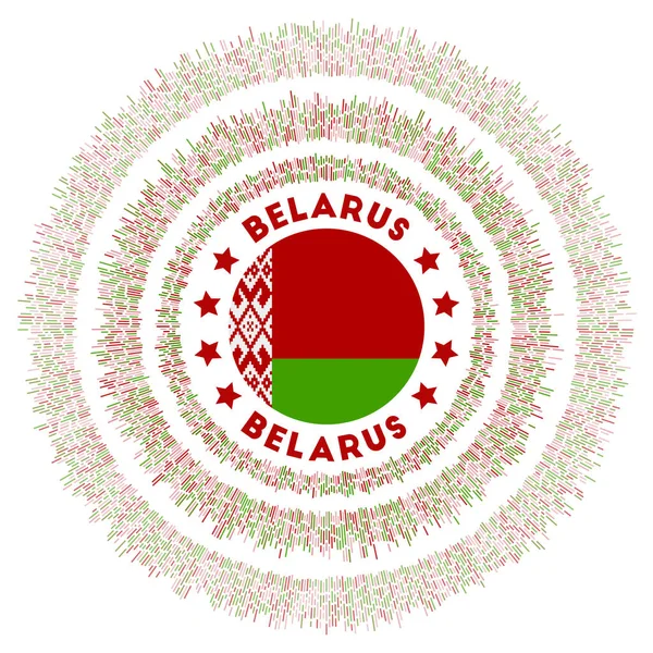 Símbolo Bielorrússia Bandeira País Radiante Com Raios Coloridos Brilhante Sunburst —  Vetores de Stock