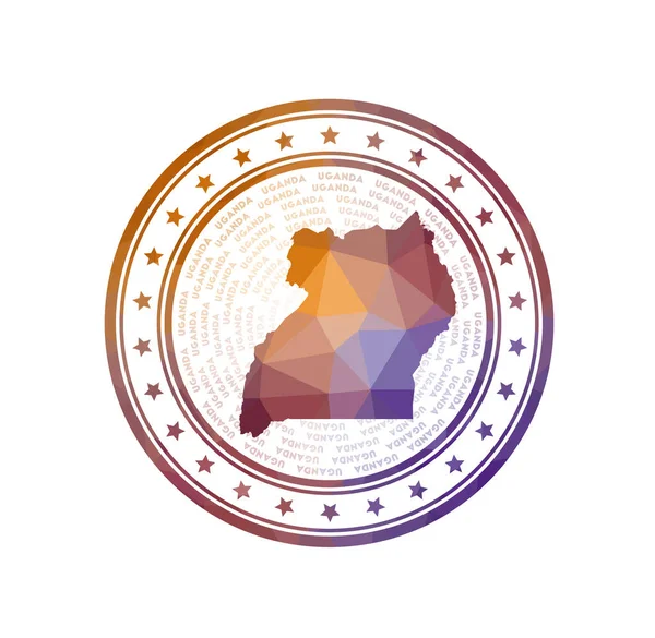 Плоская Низкопольная Марка Уганды Многоугольный Значок Уганды Модный Векторный Логотип — стоковый вектор