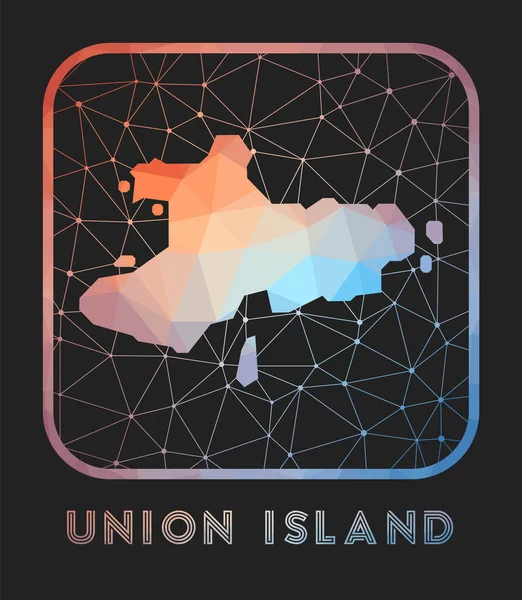 Union Island Map Design Vector Low Poly Map Island Union — Stockvector