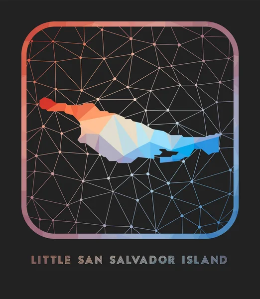Pequeño Diseño Mapa Isla San Salvador Vector Bajo Poli Mapa — Vector de stock