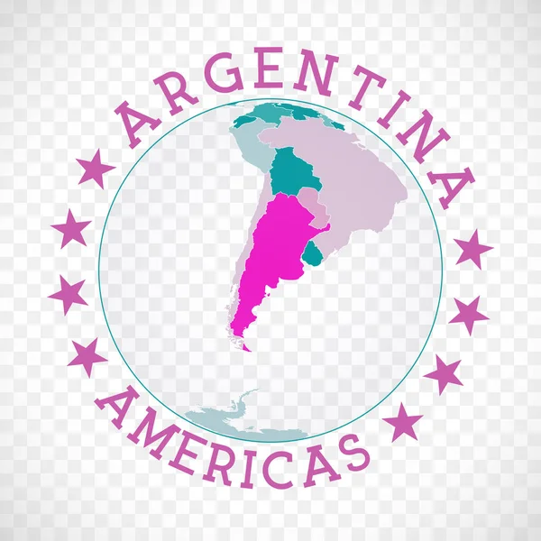 Argentina Logo Badge Country Map Argentina World Context Country Sticker — Vector de stock