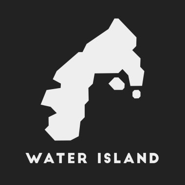 Water Island icon. Map on dark background. Stylish Water Island map with name. Vector illustration.