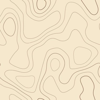 Topographic map. Actual topographic map. Seamless design, immaculate tileable isolines pattern. Vector illustration.