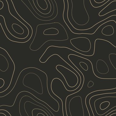Topographic contours. Actual topography map. Seamless design. Majestic tileable isolines pattern, vector illustration.