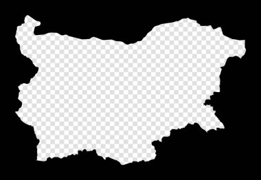 Bulgaristan 'ın Stencil haritası Bulgaristan' ın basit ve minimal şeffaf haritası Siyah kesikli dikdörtgen