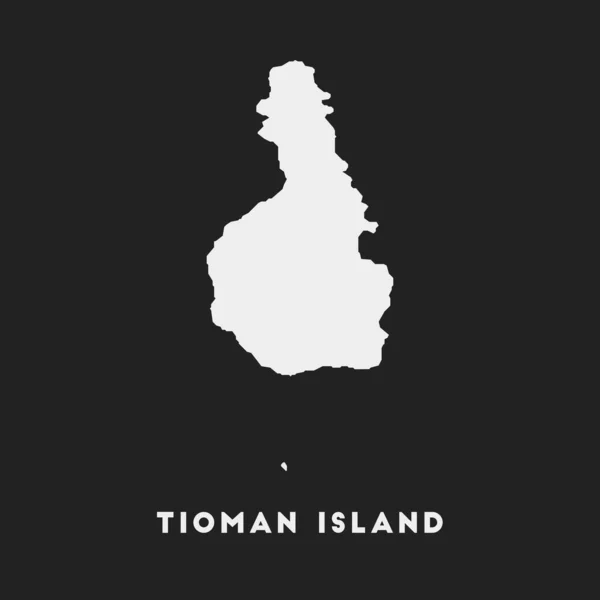 Значок Острова Тиоман Карта Темном Фоне Стильная Карта Острова Тиоман — стоковый вектор
