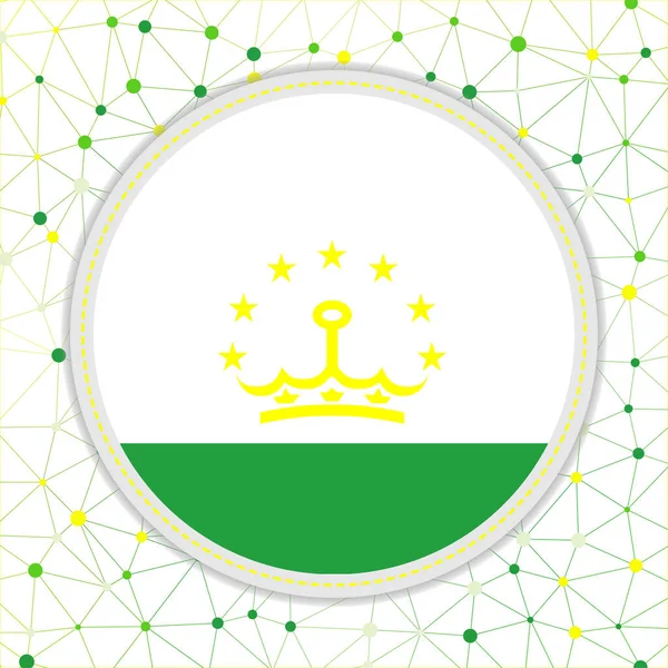 Bandeira do Tajiquistão com fundo de rede Signo do Tajiquistão Ilustração vetorial elegante —  Vetores de Stock