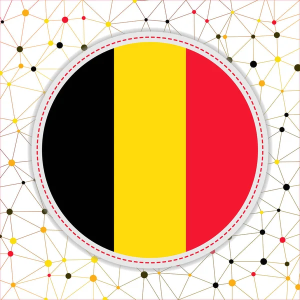 Belgická vlajka se síťovým pozadím Belgie znak Stylový vektor ilustrace — Stockový vektor