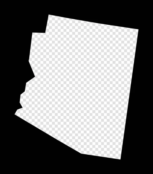 Mappa stencil di Arizona Mappa semplice e minimale trasparente di Arizona Rettangolo nero con taglio — Vettoriale Stock
